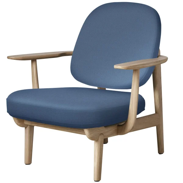 Fritz Hansen Fred Loungefauteuil - JH97 - lichtblauw uni - eiken helder gelakt