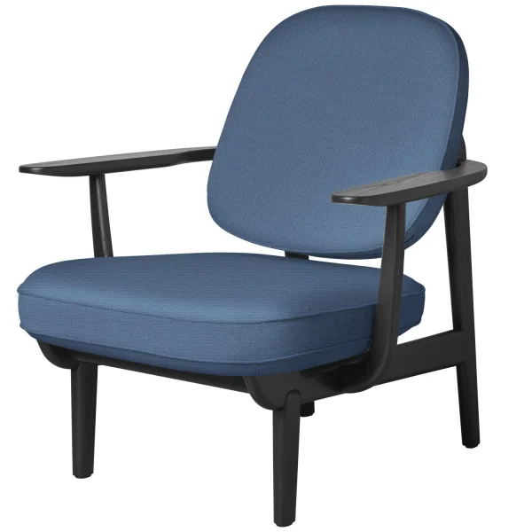 Fritz Hansen Fred Loungefauteuil - JH97 - lichtblauw uni - zwart essen