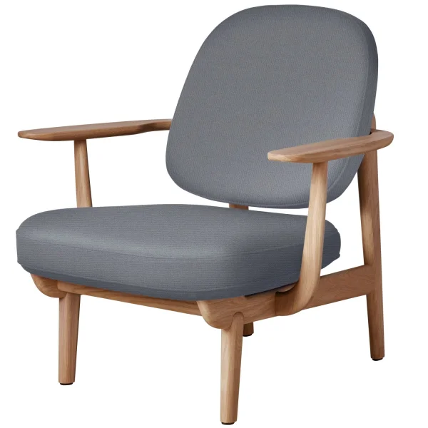 Fritz Hansen Fred Loungefauteuil - JH97 - lichtgrijs uni - eiken geolied