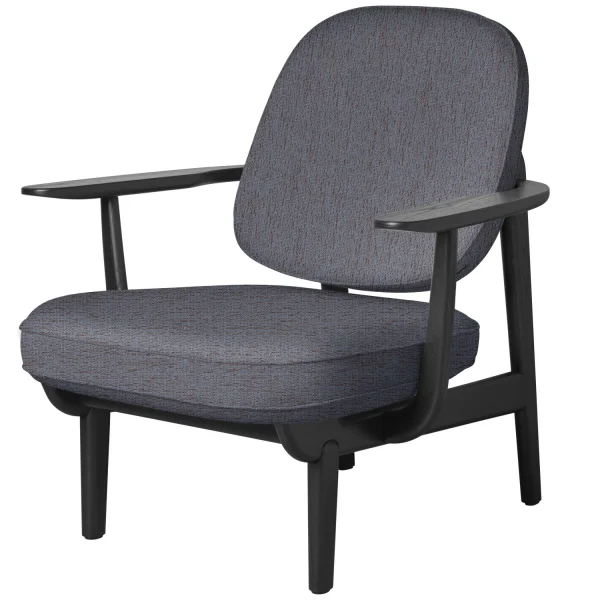 Fritz Hansen Fred Loungefauteuil - JH97 - oranje/blauw - zwart essen