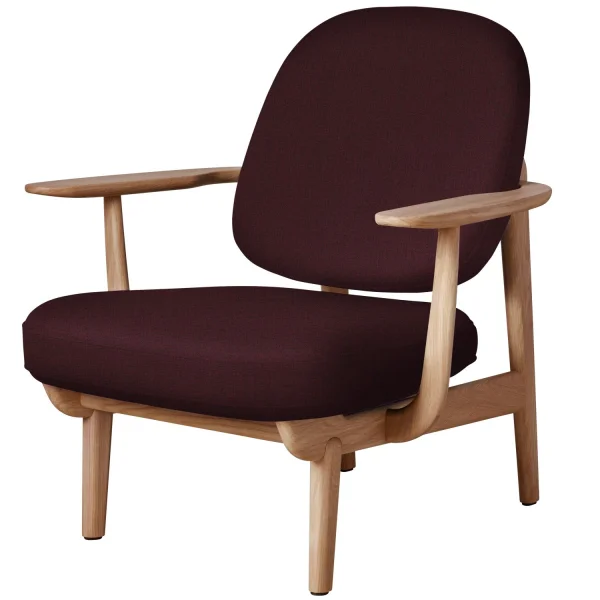 Fritz Hansen Fred Loungefauteuil - JH97 - rood - eiken geolied