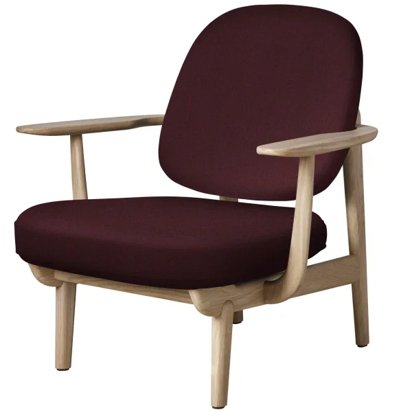 Fritz Hansen Fred Loungefauteuil - JH97 - rood - eiken helder gelakt