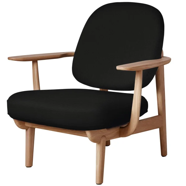 Fritz Hansen Fred Loungefauteuil - JH97 - zwart - eiken geolied