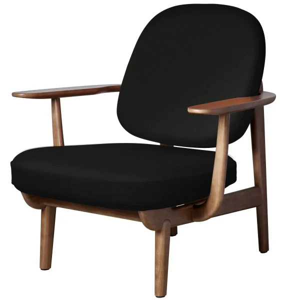 Fritz Hansen Fred Loungefauteuil - JH97 - zwart - eiken walnoot gebeitst