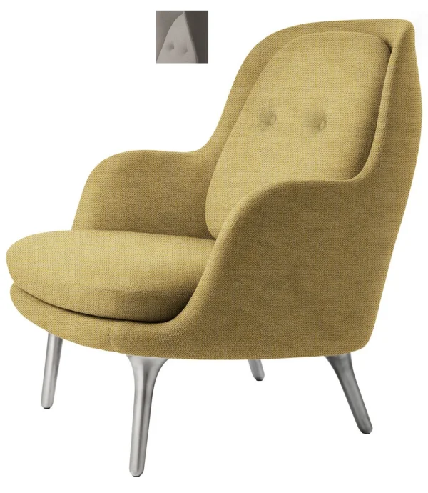 Fritz Hansen Fri Loungefauteuil - Christianshavn 1120 - geborsteld aluminium