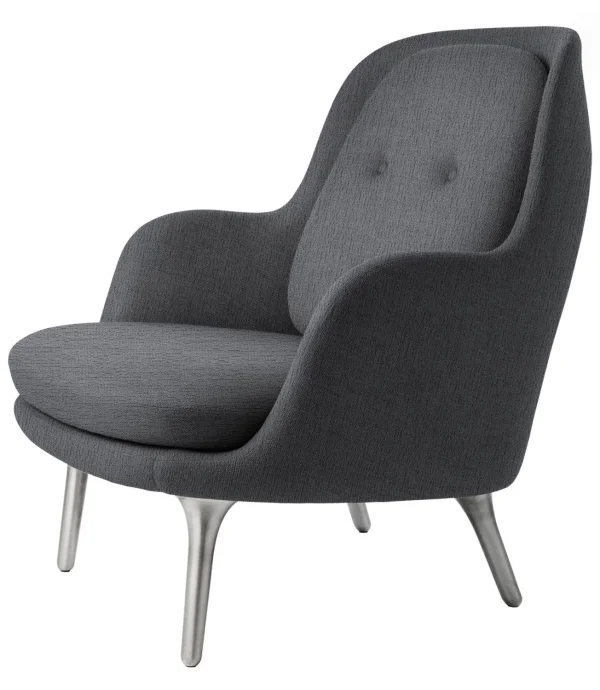 Fritz Hansen Fri Loungefauteuil - grijs - geborsteld aluminium