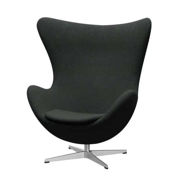 Fritz Hansen Het ei - ReWool 198 zwart/natuur - aluminium