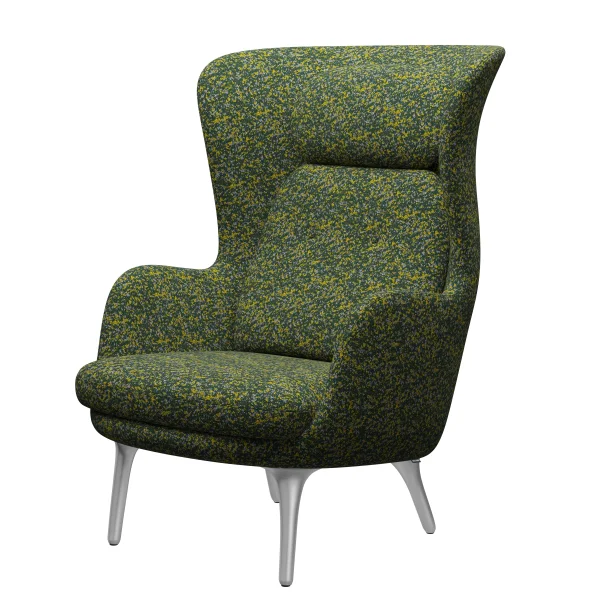 Fritz Hansen RO Loungestoel - atom green - geborsteld aluminium