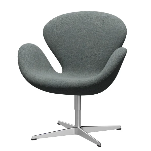 Fritz Hansen Swan Chair - Hallingdal 130 grey - aluminium