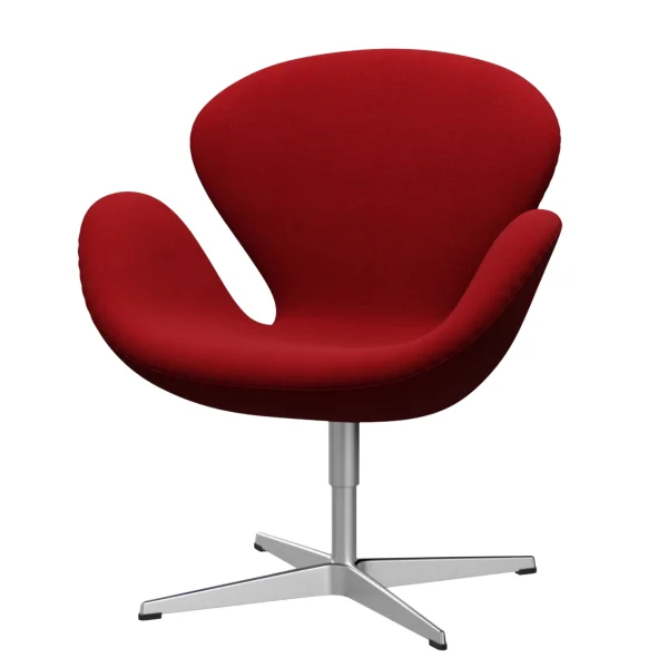 Fritz Hansen Swan Chair - Hallingdal 674 Klassiek Rood - aluminium