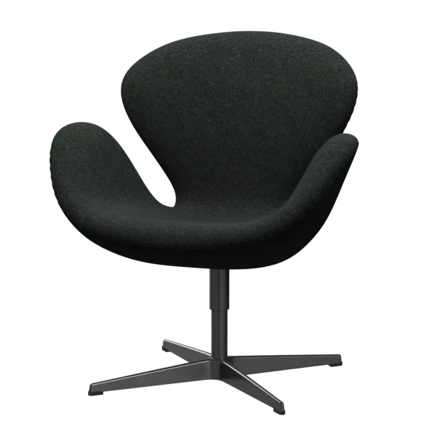 Fritz Hansen Swan Chair - Kvadrat Divina Melange 180 - zwart