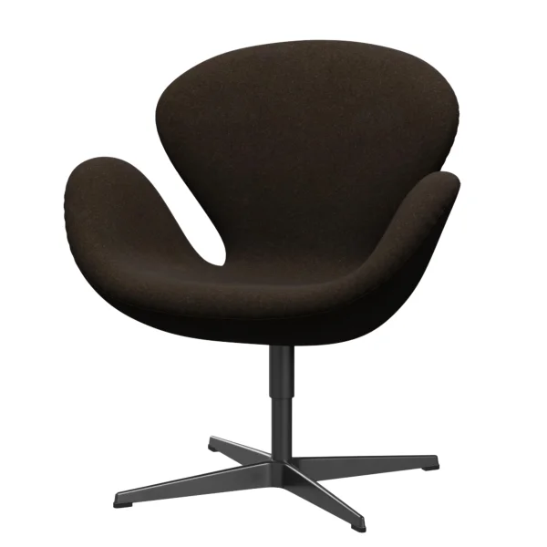 Fritz Hansen Swan Chair - Kvadrat Divina Melange 280 - zwart