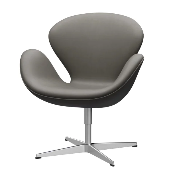 Fritz Hansen Swan Chair - leer Essential lava - aluminium