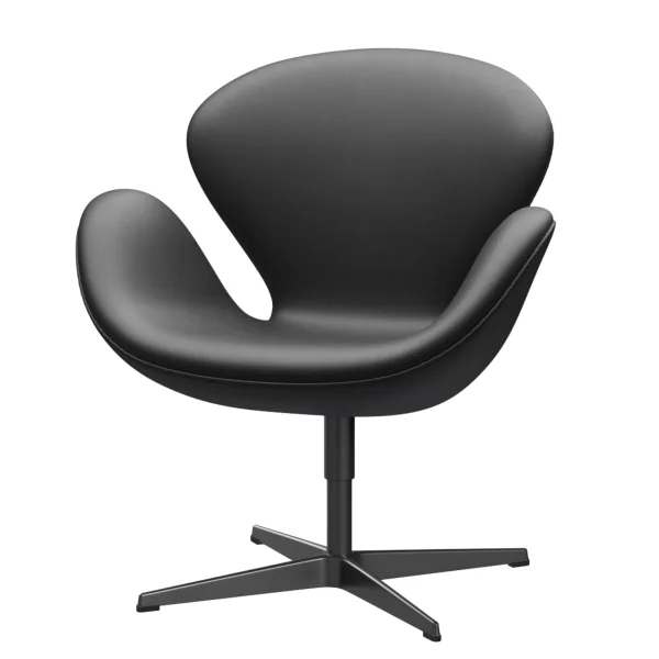 Fritz Hansen Swan Chair - leer Essential zwart - zwart