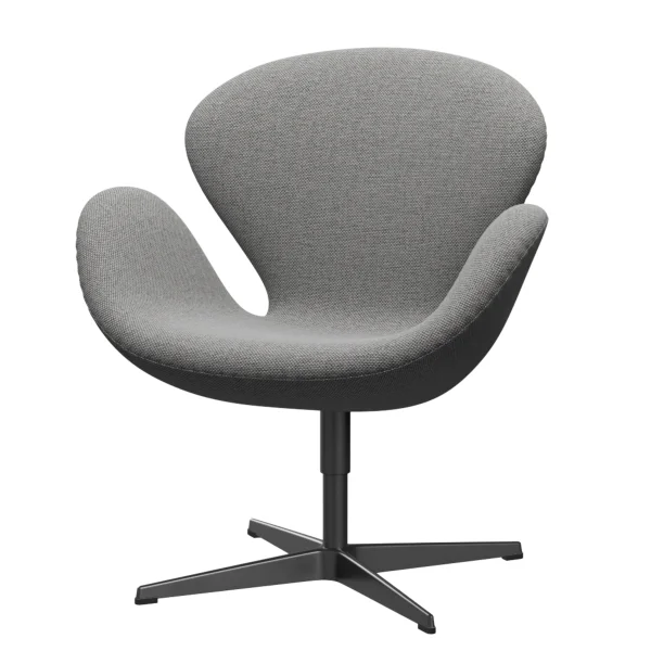 Fritz Hansen Swan Chair - ReWool 108 wol wit/natuur - zwart