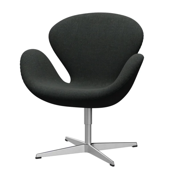 Fritz Hansen Swan Chair - ReWool 198 zwart/natuur - aluminium