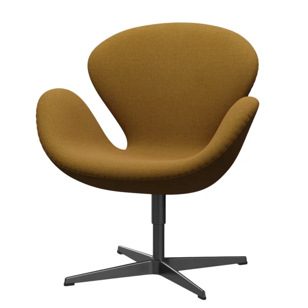 Fritz Hansen Swan Chair - ReWool 448 saffraan/natuur - zwart