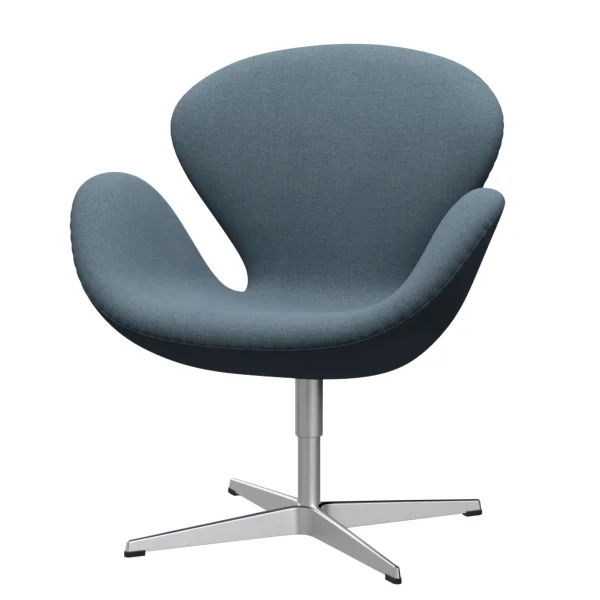 Fritz Hansen Swan Chair - ReWool 768 naturel/lichtblauw - aluminium