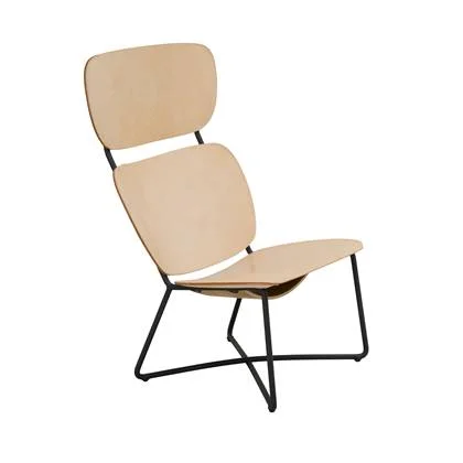 Functionals Miller fauteuil hoog zwart frame naturel leer