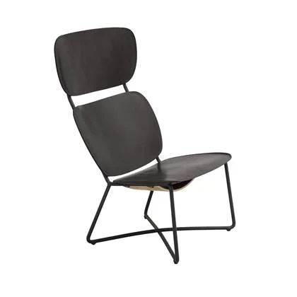 Functionals Miller fauteuil hoog zwart frame zwart leer