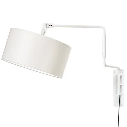 Functionals Swivel wandlamp wit frame witte kap