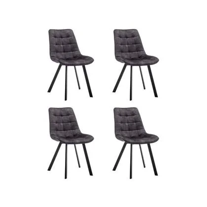 Furnihaus Eetkamerstoel Felix Velvet Zwart Set van 4