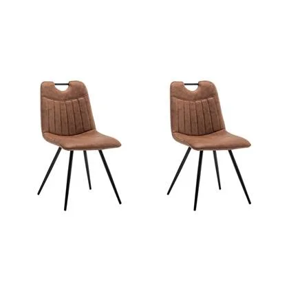 Furnihaus Eetkamerstoel Leon Microvezel Cognac Set van 2