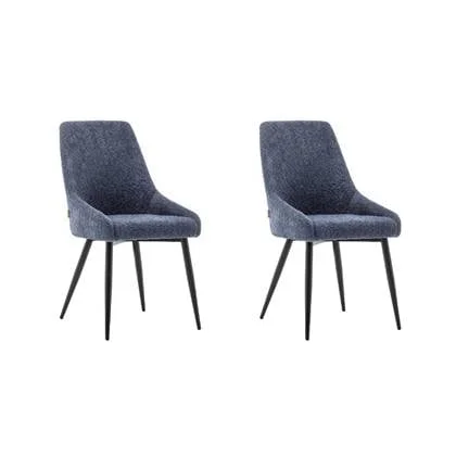 Furnihaus Eetkamerstoel Oscar Boucle Blauw Set van 2