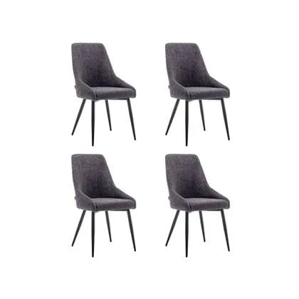 Furnihaus Eetkamerstoel Oscar Boucle Zwart Set van 4