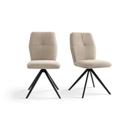 Furnihaus Eetkamerstoelen set van 2 - Emma - Beige - Stof