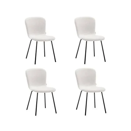 Furnihaus Eetkamerstoelen Set van 4 - Luca - Teddy - Creme