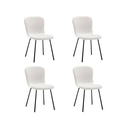 Furnihaus Eetkamerstoelen Set van 4 - Luca - Teddy - Creme