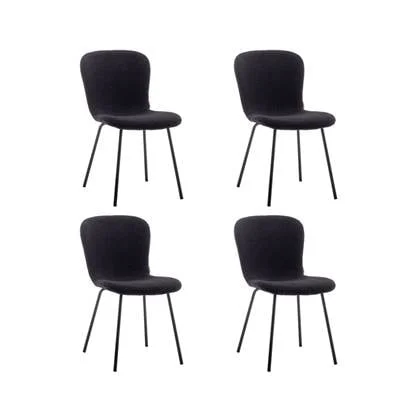 Furnihaus Eetkamerstoelen Set van 4 - Luca - Teddy - Zwart