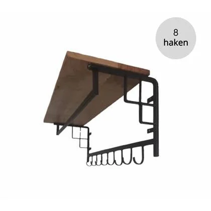 FURNILUX - Kapstok van Mangohout met Metaal 110 x 30 x 27 cm - XXXL