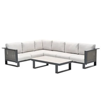 Garden Impressions Bologna lounge hoekset - 4-delig-carbon black-taupe