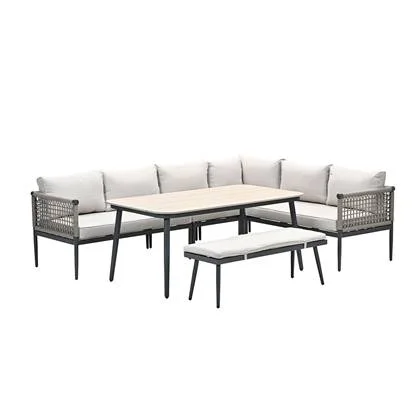 Garden Impressions Burela lounge dining set 6-delig - taupe