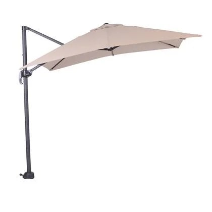 Garden Impressions Hawaii zweefparasol S 250x250 - donker grijs - ecru