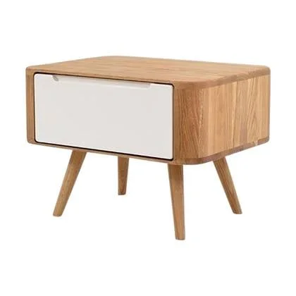 Gazzda Ena Nightstand 55 Eikenhouten Nachtkastje - Naturel | wit