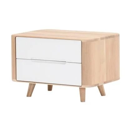 Gazzda Ena nightstand 60 houten nachtkastje whitewash - 2 lades