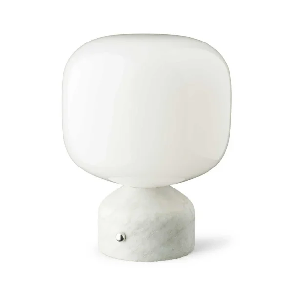 GEJST - Meemo LED tafellamp op batterijen, marmer wit, glas