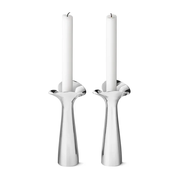 Georg Jensen Bloom Botanica kandelaars 2-pack Roestvrij staal