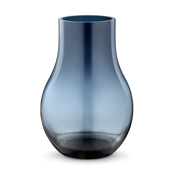 Georg Jensen Cafu glazen vaas blauw klein, 21,6 cm