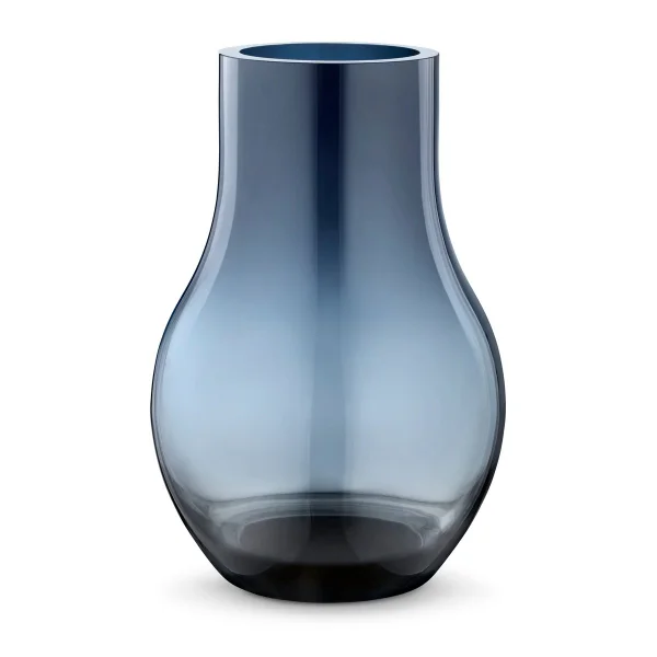 Georg Jensen Cafu glazen vaas blauw middel - 30 cm.