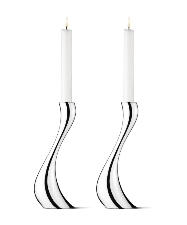 Georg Jensen Cobra Kaarsenhouder - roestvrij staal, 2 stuks - L