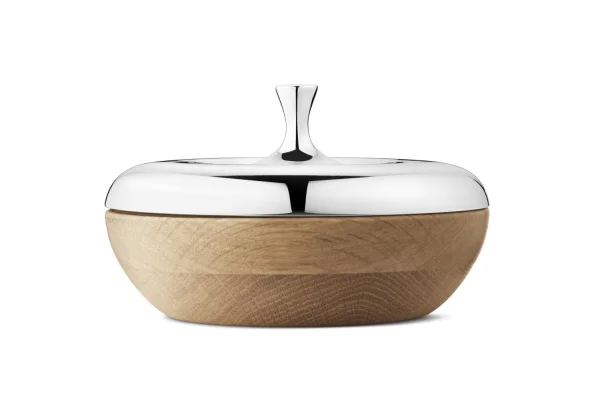 Georg Jensen Henning Koppel Bonbonniere Turnip - stainless steel/oak