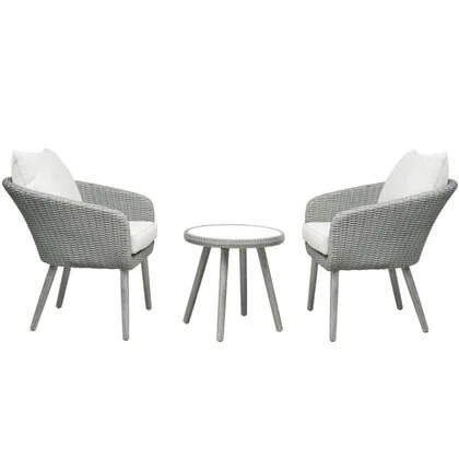 Giga Living - Bistroset Grijs - PE Wicker - Set Van 3