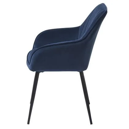 Giga Living - Eetkamerstoel Blauw Velvet - Nolan Stripe - Set van 2