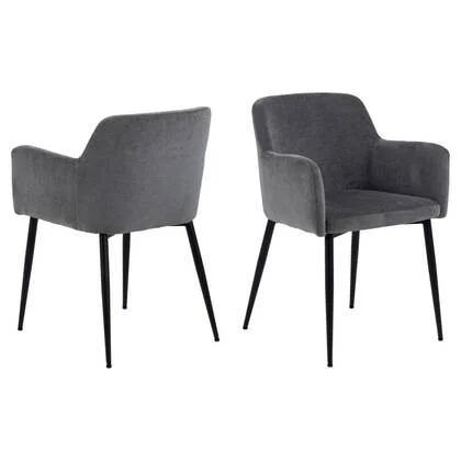 Giga Living - Eetkamerstoel - Donkergrijs - Jaska - Set van 2