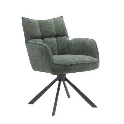 Giga Living - Eetkamerstoel Donkergroen Stof - Select Marilla - Set van 2