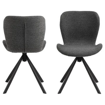 Giga Living - Eetkamerstoel Draaibaar - Antraciet - Zitdiepte 40cm - Set van 2